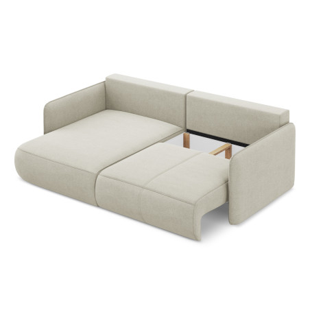 Sofa d'angle convertible Nanea Tissu Light beige 207x148x86