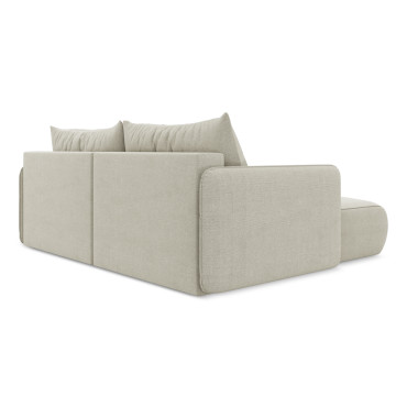 Sofa d'angle convertible Nanea Tissu Light beige 207x148x86