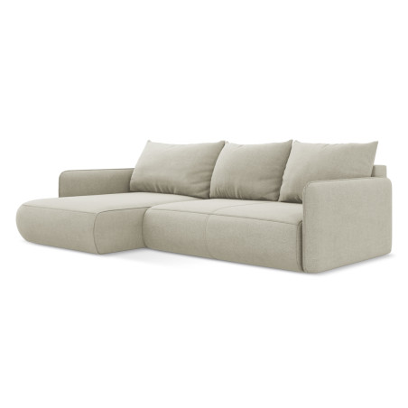 Sofa d'angle convertible Nanea Tissu Light beige 240x148x86