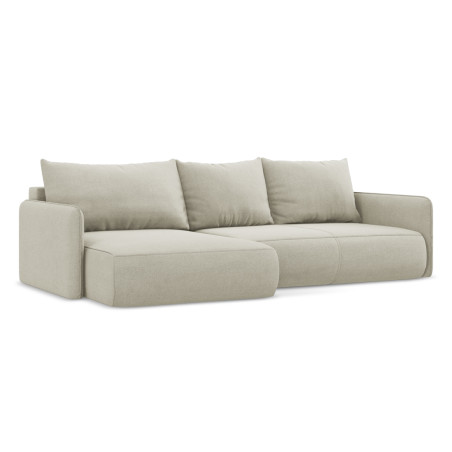 Sofa d'angle convertible Nanea Tissu Light beige 240x148x86