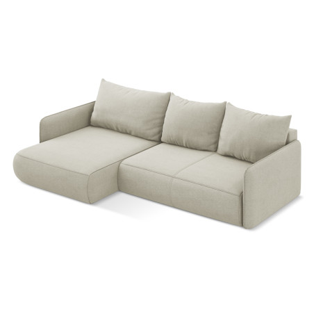 Sofa d'angle convertible Nanea Tissu Light beige 240x148x86