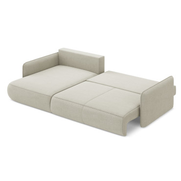 Sofa d'angle convertible Nanea Tissu Light beige 240x148x86