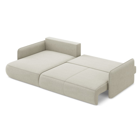 Sofa d'angle convertible Nanea Tissu Light beige 240x148x86