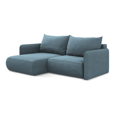 Sofa d'angle convertible Nanea Tissu Light blue 207x148x86