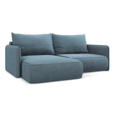 Sofa d'angle convertible Nanea Tissu Light blue 207x148x86