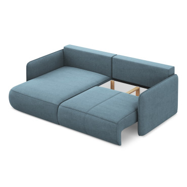 Sofa d'angle convertible Nanea Tissu Light blue 207x148x86