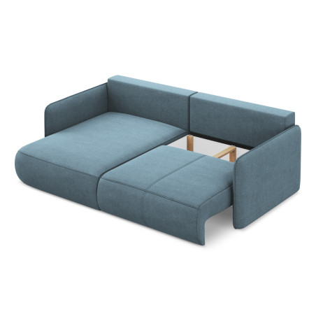 Sofa d'angle convertible Nanea Tissu Light blue 207x148x86