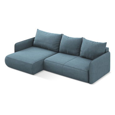 Sofa d'angle convertible Nanea Tissu Light blue 240x148x86