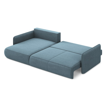 Sofa d'angle convertible Nanea Tissu Light blue 240x148x86