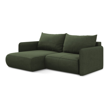 Sofa d'angle convertible Nanea Tissu Olive 207x148x86