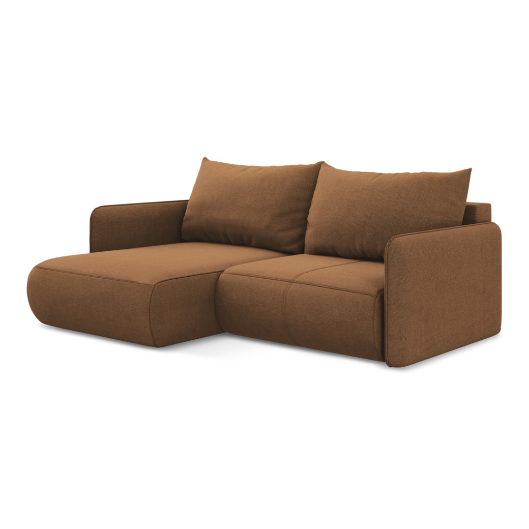 Sofa d'angle convertible Nanea Tissu Terracotta 207x148x86