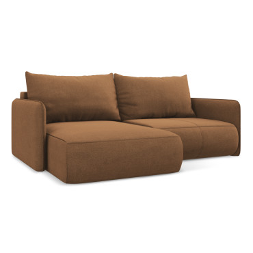 Sofa d'angle convertible Nanea Tissu Terracotta 207x148x86