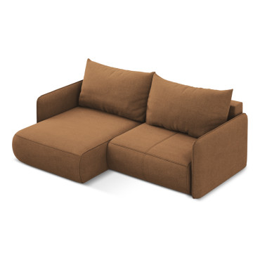 Sofa d'angle convertible Nanea Tissu Terracotta 207x148x86