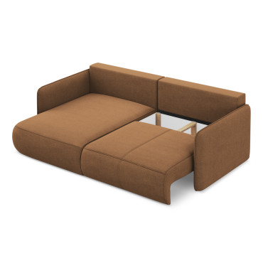 Sofa d'angle convertible Nanea Tissu Terracotta 207x148x86