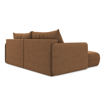 Sofa d'angle convertible Nanea Tissu Terracotta 207x148x86