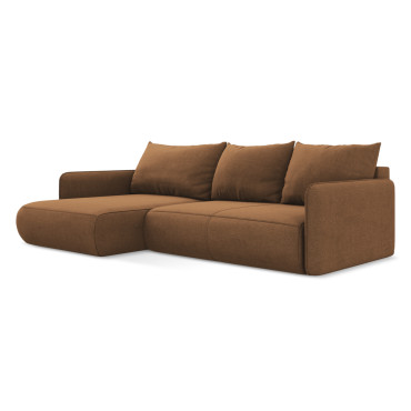 Sofa d'angle convertible Nanea Tissu Terracotta 240x148x86