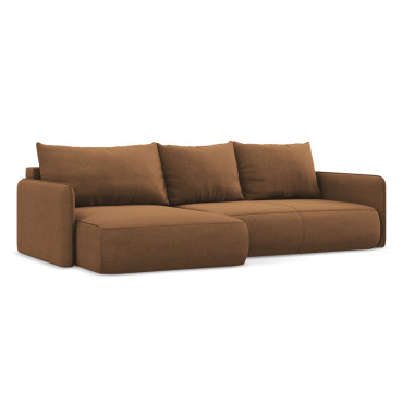 Sofa d'angle convertible Nanea Tissu Terracotta 240x148x86