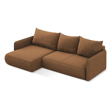 Sofa d'angle convertible Nanea Tissu Terracotta 240x148x86