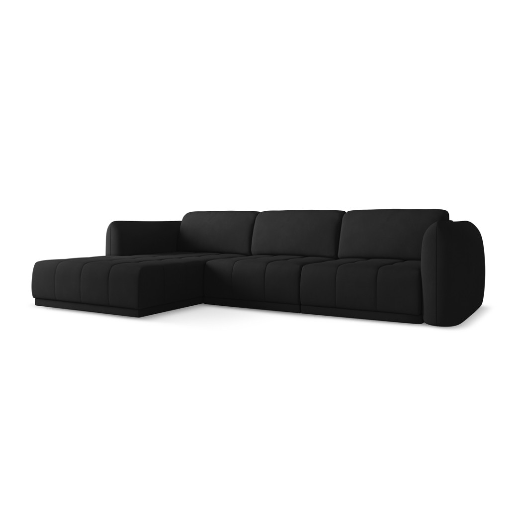 Sofa d'angle Hoku Chenille Black