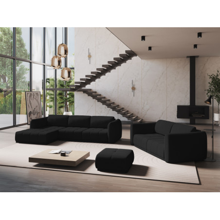 Sofa d'angle Hoku Chenille Black