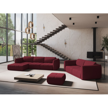 Sofa d'angle Hoku Chenille Claret