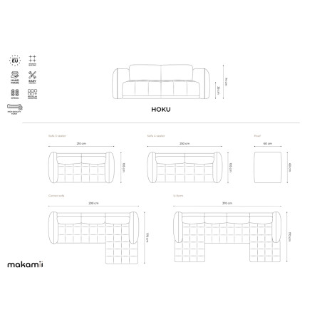 Sofa d'angle Hoku Chenille Graphite