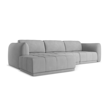 Sofa d'angle Hoku Chenille Light gray