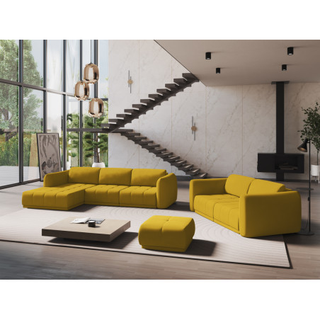 Sofa d'angle Hoku Chenille Mustard