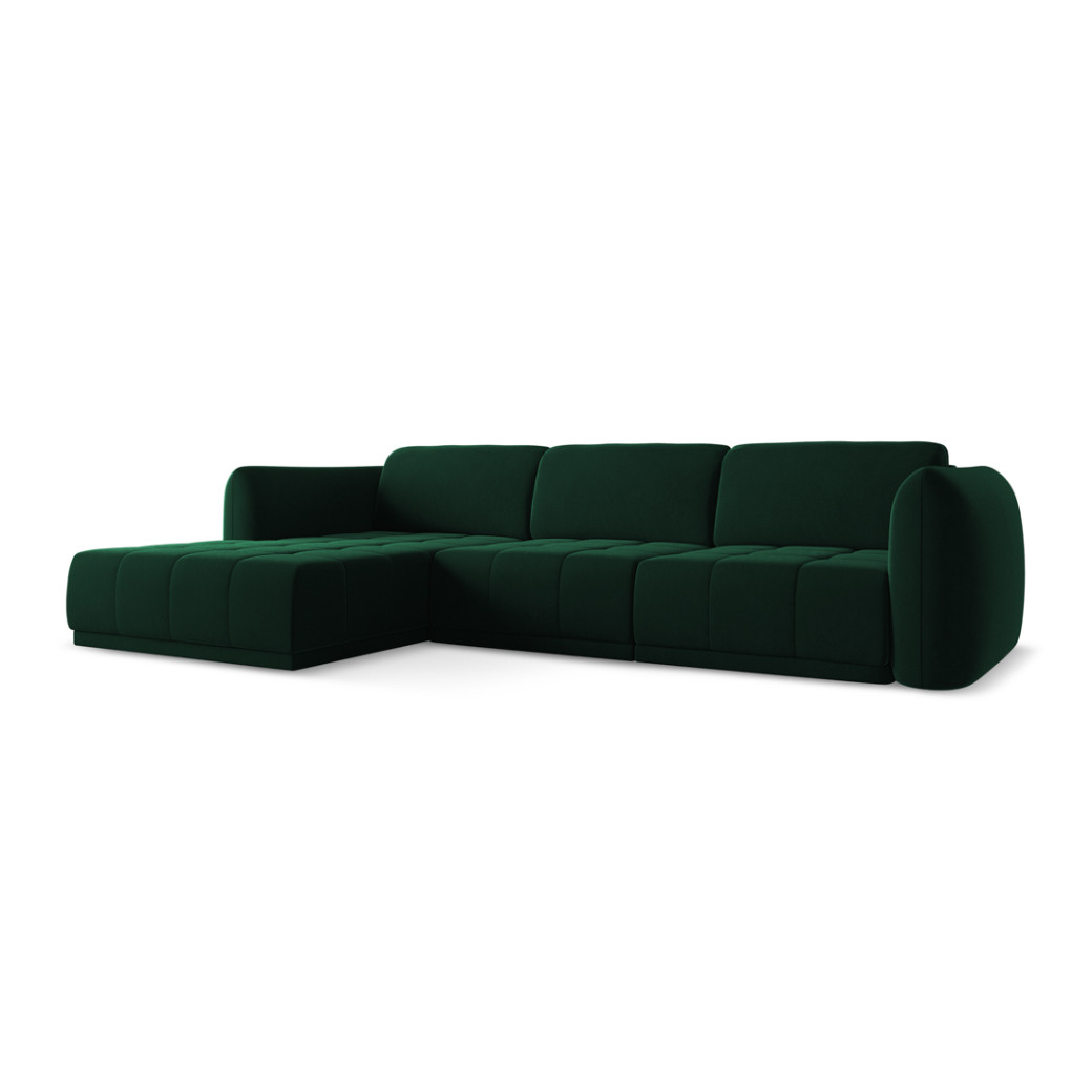 Sofa d'angle Hoku Velours Bottle green