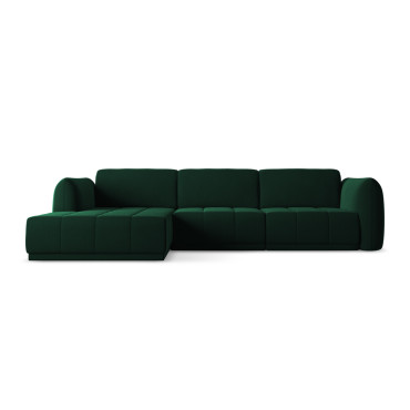 Sofa d'angle Hoku Velours Bottle green