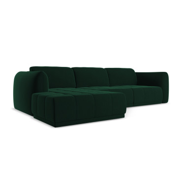 Sofa d'angle Hoku Velours Bottle green