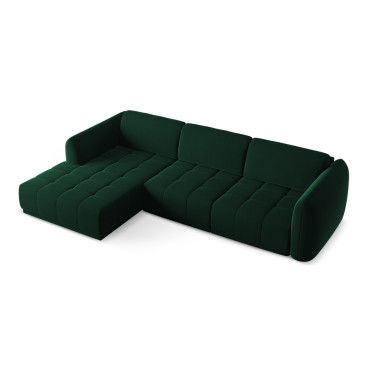 Sofa d'angle Hoku Velours Bottle green