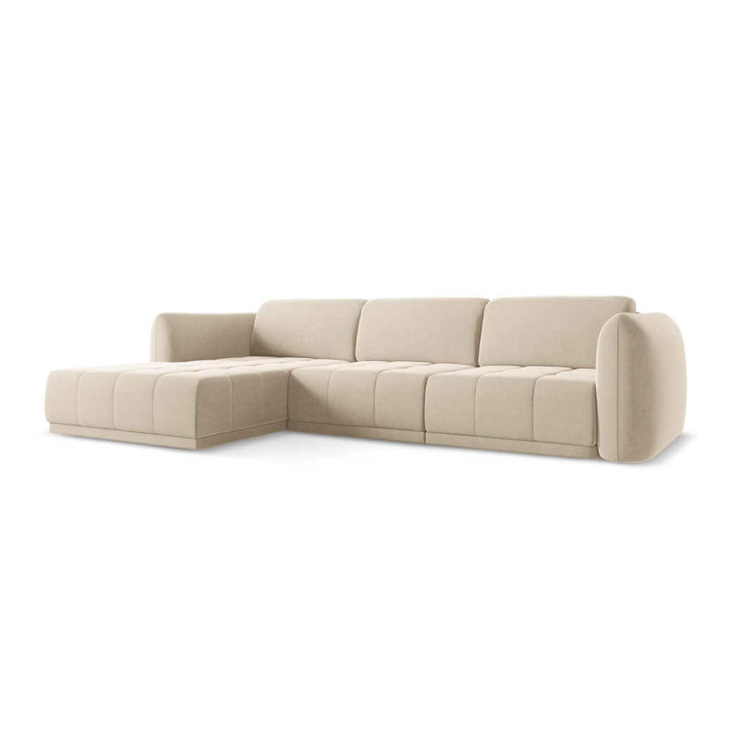 Sofa d'angle Hoku Velours Light beige