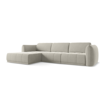 Sofa d'angle Hoku Velours Pearl