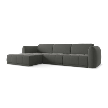 Sofa d'angle Hoku Velours Steel