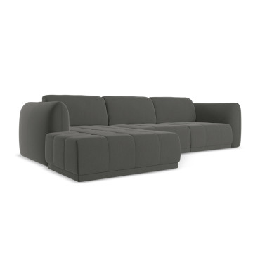 Sofa d'angle Hoku Velours Steel