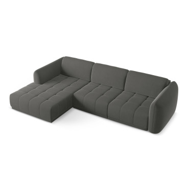 Sofa d'angle Hoku Velours Steel