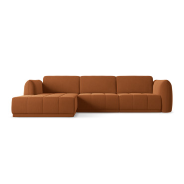 Sofa d'angle Hoku Velours Terracotta