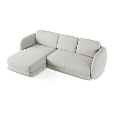 Sofa d'angle Kiana Boucle Silver