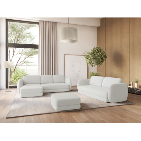 Sofa d'angle Kiana Boucle White