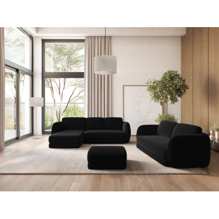 Sofa d'angle Kiana Velours Black