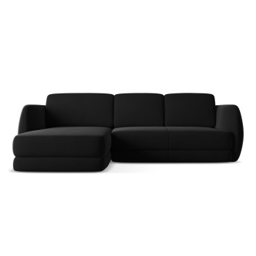 Sofa d'angle Kiana Velours Black