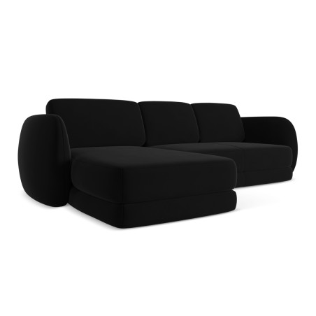 Sofa d'angle Kiana Velours Black