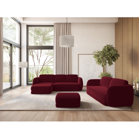 Sofa d'angle Kiana Velours Burgundy