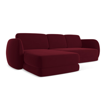 Sofa d'angle Kiana Velours Burgundy