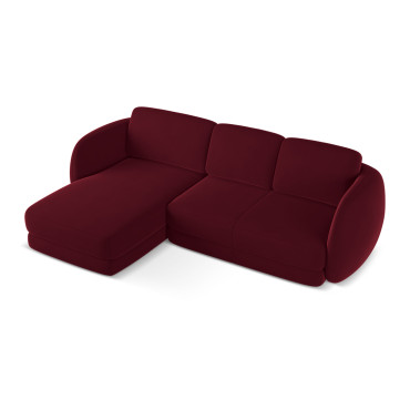 Sofa d'angle Kiana Velours Burgundy