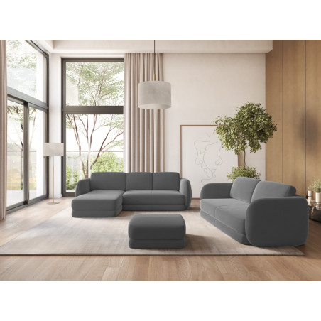 Sofa d'angle Kiana Velours Gray