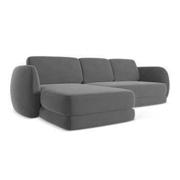 Sofa d'angle Kiana Velours Gray