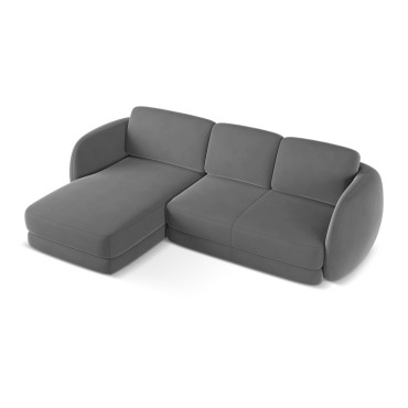 Sofa d'angle Kiana Velours Gray