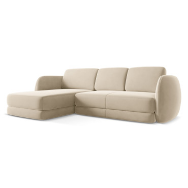 Sofa d'angle Kiana Velours Light beige